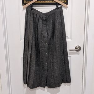 Vintage 100% Wool Pleated Skirt